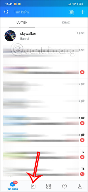 Danh bạ trên Zalo