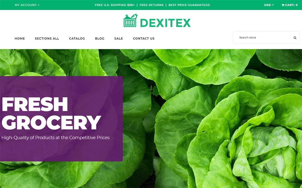 Giao diện Shopify Dexitex