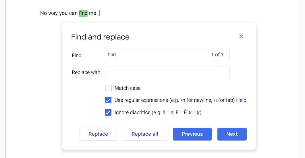 Tính năng ẩn này của Google Docs giúp Find & Replace mạnh mẽ hơn nhiều