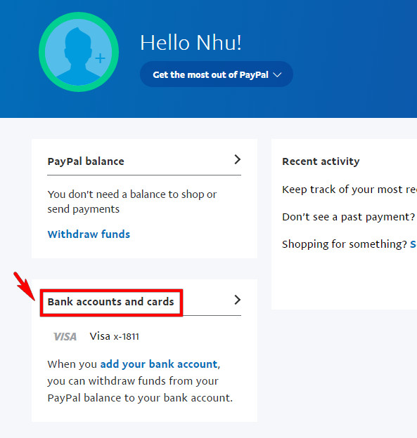 Liên kết và xác minh thẻ VISA với PayPal