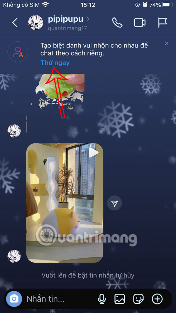 Thông báo tính năng đặt biệt danh Instagram