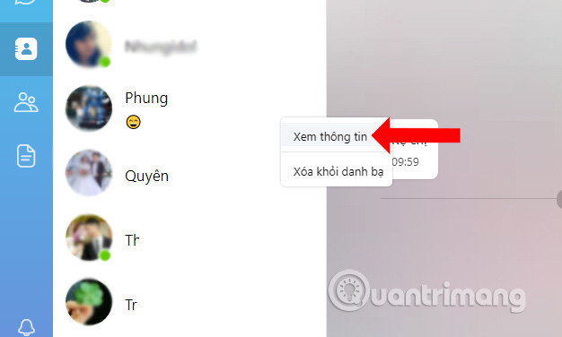 Thông tin bạn bè Zalo