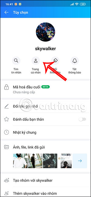 Truy cập tài khoản Zalo