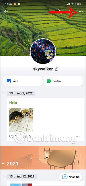 Xem thông tin tài khoản Zalo